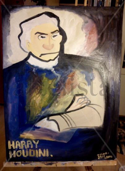 Harry Houdini Oil Canvas Figure Painting