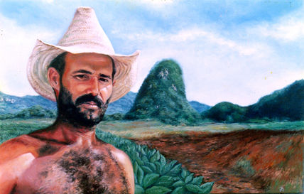 Campesino con paisaje