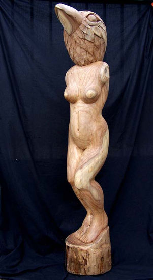 mujer pájaro Wood Figurative