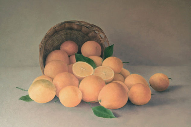 Naranjas Oil Panel Still Life Paintings