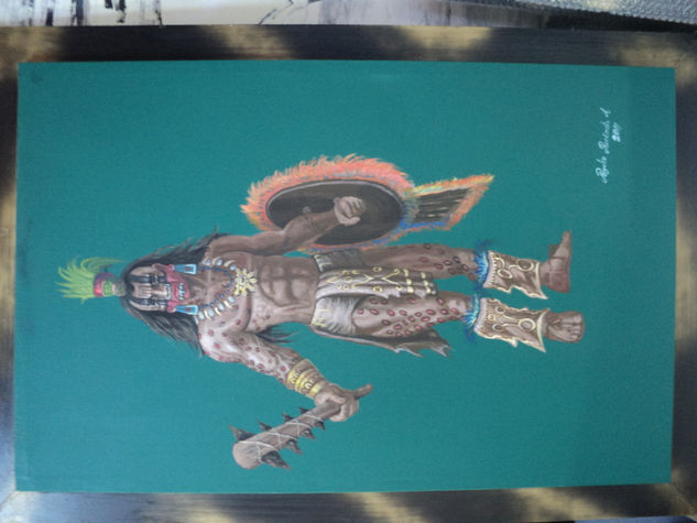 guerrero azteca Acrylic Canvas Figure Painting