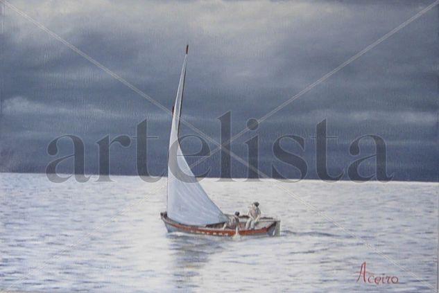 tradicional Acrylic Canvas Marine Painting