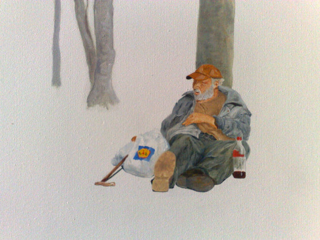 Homeless 1 Oil Canvas Figure Painting