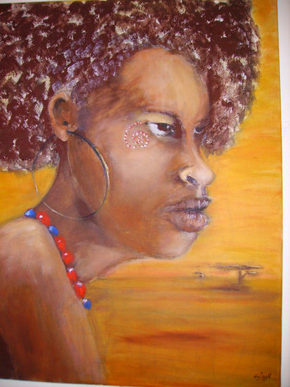 africq Oil Canvas Portrait