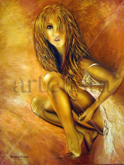 Agazapada Oil Canvas Nude Paintings