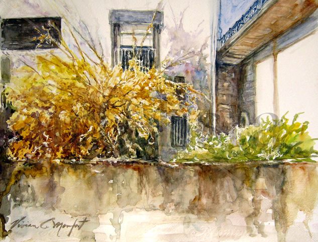 Balcon y mimosa Watercolour Paper Landscaping