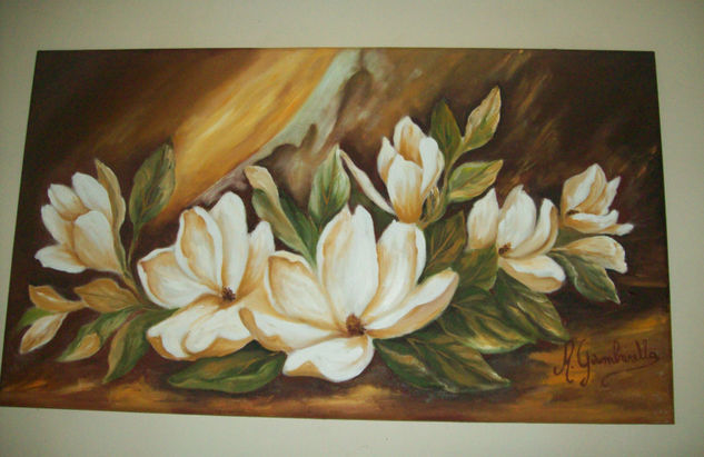 Magnolias Oil Canvas Floral Painting