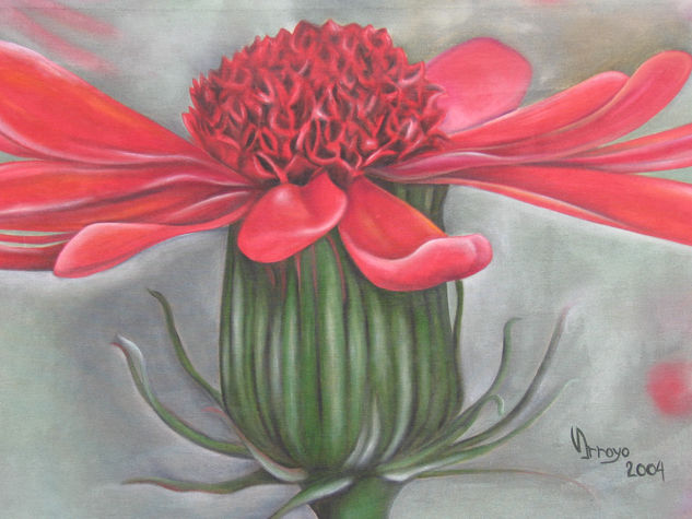 roja, natural Oil Canvas Floral Painting