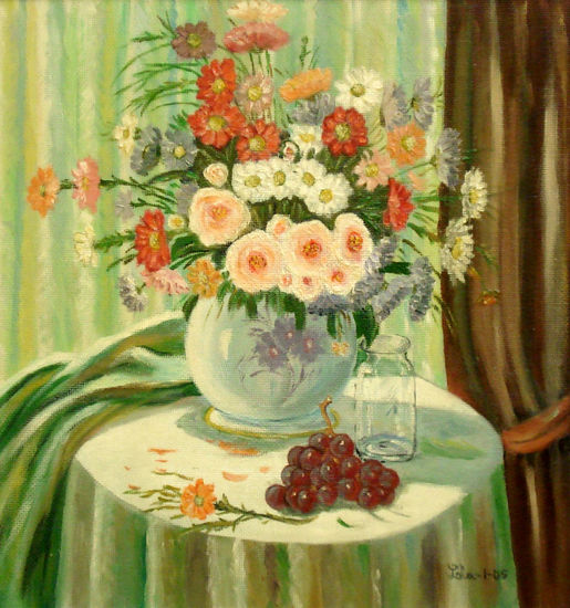 Bodegón con flores Oil Panel Still Life Paintings