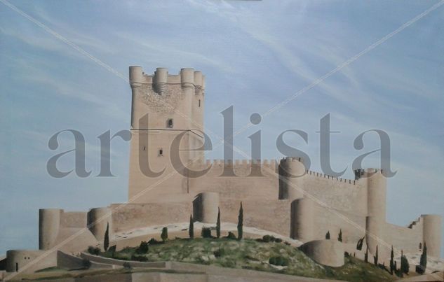 Castillo de Villena Óleo Lienzo Paisaje