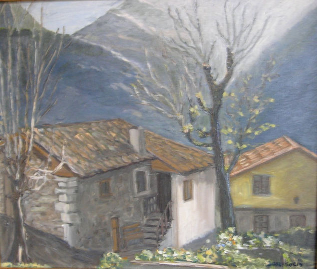 Casas de Pigueña 4 Oil Canvas Landscaping