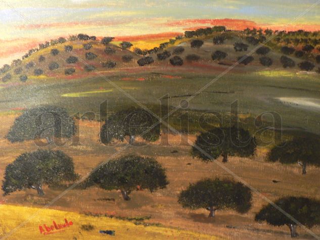 Atardecer en los campos de Baeza Oil Canvas Landscaping