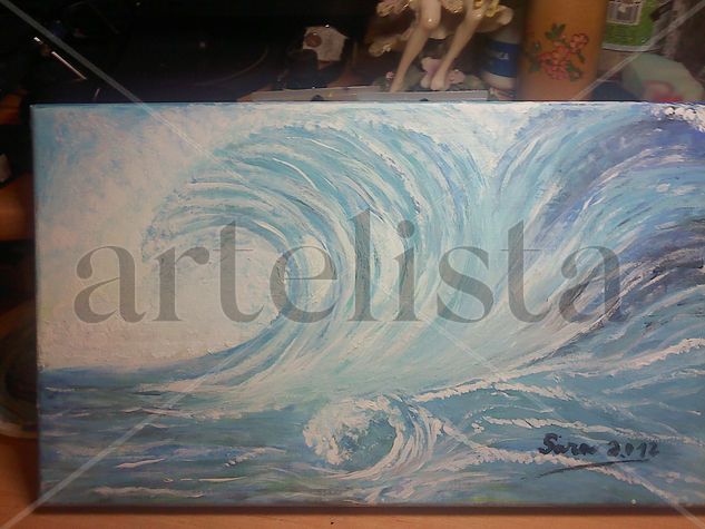 Mar bravo Acrylic Canvas Marine Painting