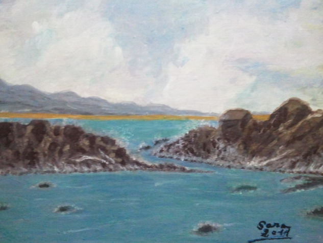 Entre rocas Acrylic Canvas Marine Painting