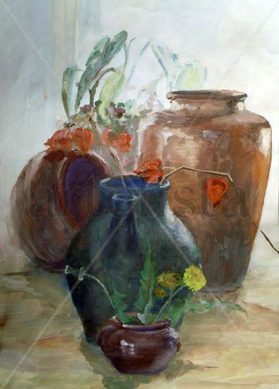 Ollas Gouache Paper Still Life Paintings