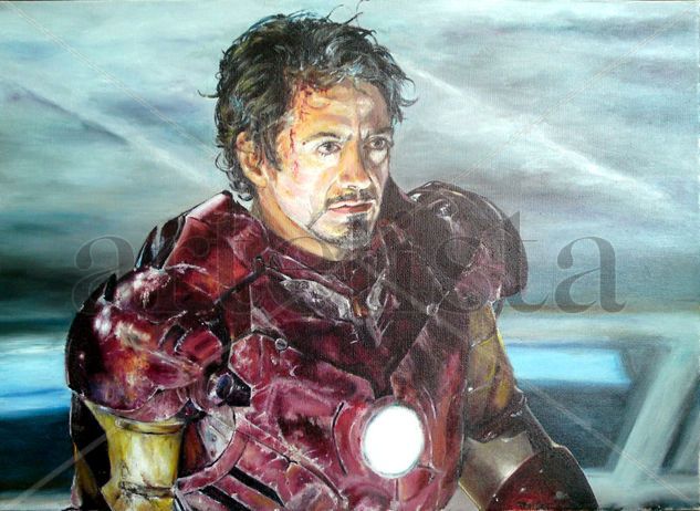 iron man Oil Canvas Portrait