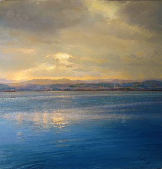 Lluvia sobre La Albufera Oil Panel Marine Painting