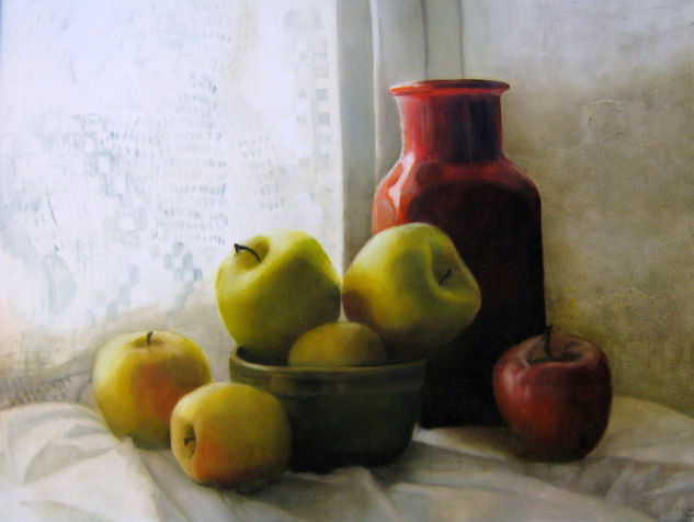 Rosso, bianco, verde Oil Canvas Still Life Paintings
