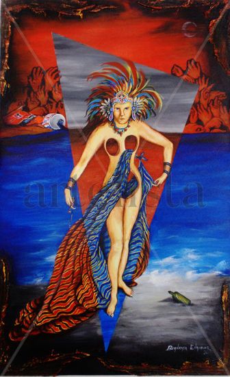 la generacion de cuatlicue Acrylic Canvas Figure Painting