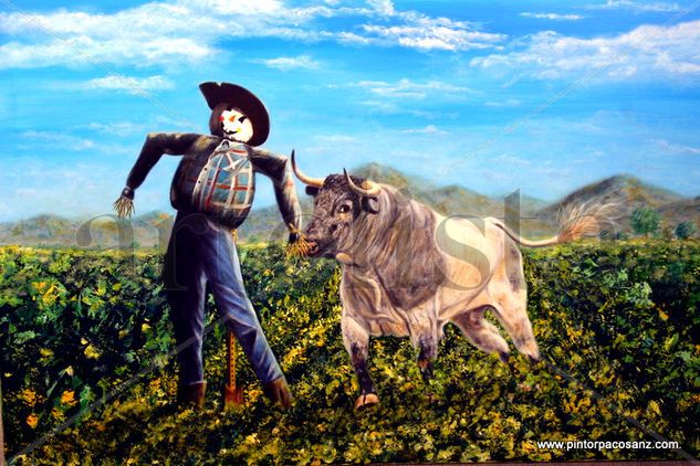 ESPANTAPAJAROS  TORERO Óleo Lienzo Paisaje