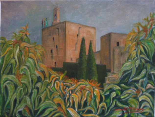 Alcazaba. Óleo Lienzo Paisaje