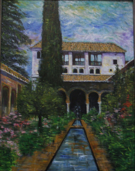 Patio del Color. Oil Canvas Landscaping