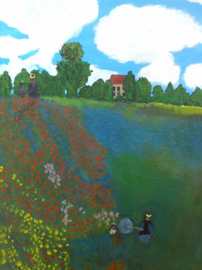 Campo de tulipanes Acrylic Canvas Landscaping