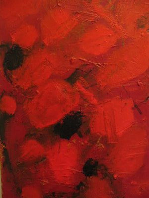 "Rosso,nero,nero, rosso" Díptico, Mixta sobre tela, 40 x 150 cm. 2006