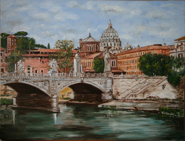 PUENTE SANT ANGELO Oil Canvas Landscaping