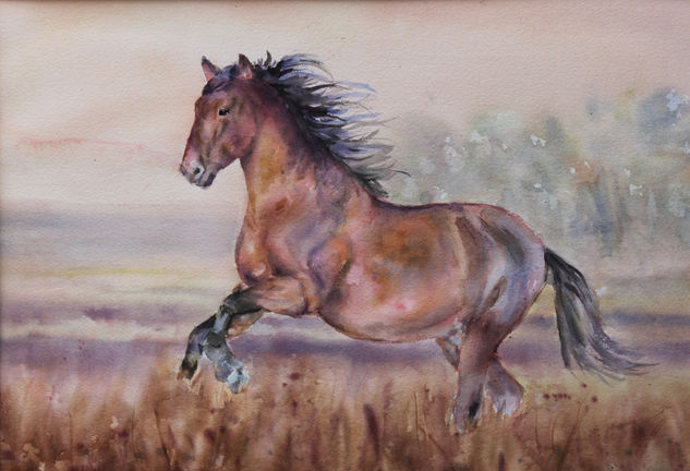 Galope en el campo Watercolour Paper Animals