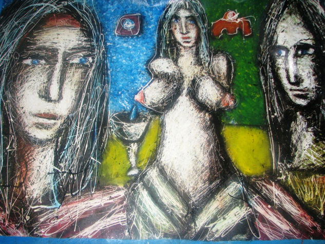 de la serie musas del asfalto Oil Textile Nude Paintings