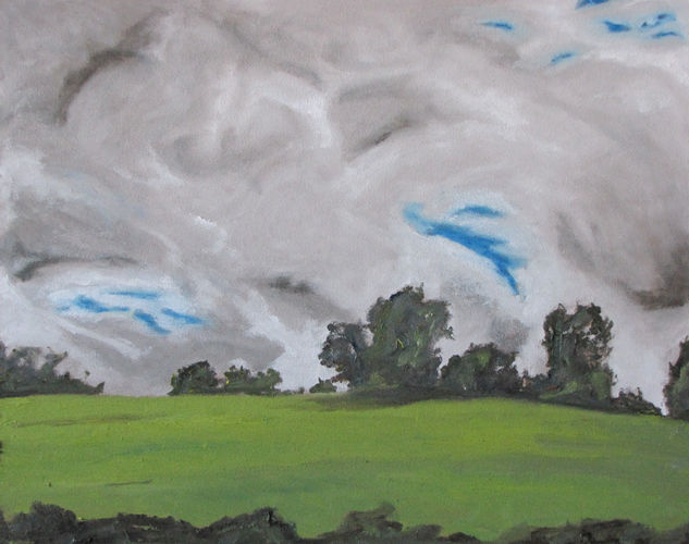 The White and Grey Clouds Oil Panel Landscaping