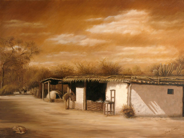 Rancho Escuela del Impenetrable Oil Canvas Landscaping