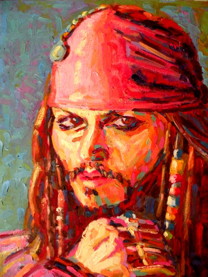 Jack Sparrow Óleo Lienzo Retrato