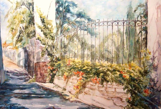 Entrada al viejo castillo Watercolour Paper Landscaping