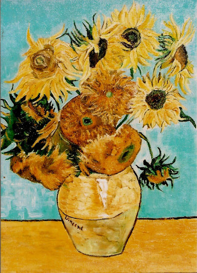 GIRASOLES de ( VAN GOGH) Óleo Lienzo Floral