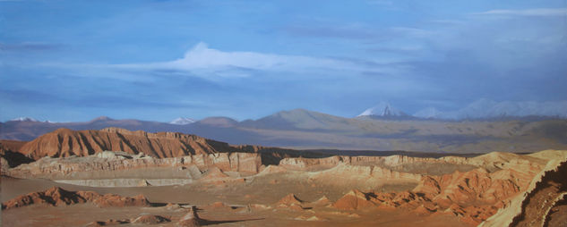 Atardecer en Valle de la Luna Oil Canvas Landscaping