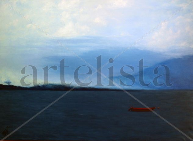 La barca roja Oil Canvas Marine Painting