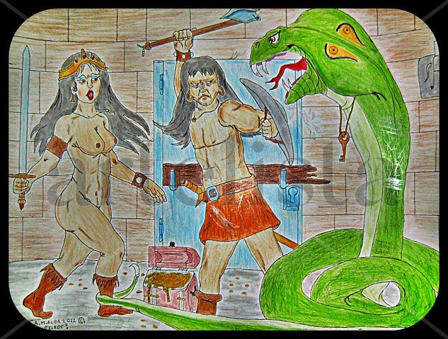 conan y tygra contra el dios serpiente Ink