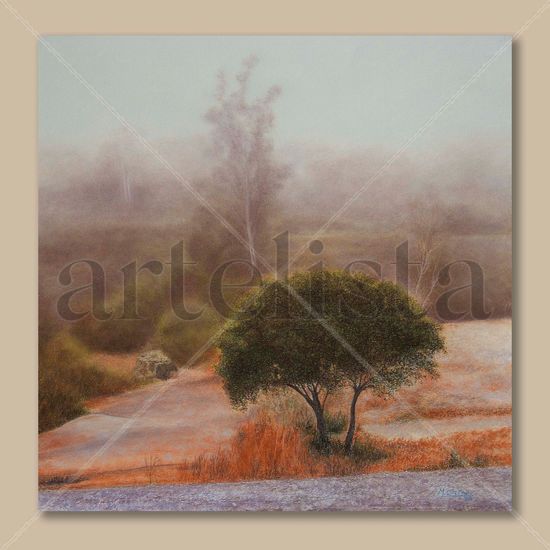 Misty morning Pastel Papel Paisaje