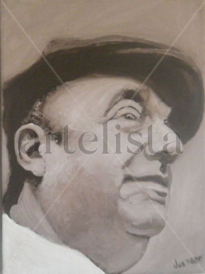 NERUDA Óleo Lienzo Retrato