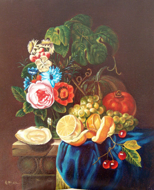 bodegón con flores