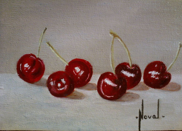 CEREZAS Oil Panel Still Life Paintings