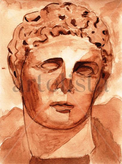 Busto. Tinta Cartulina Figura