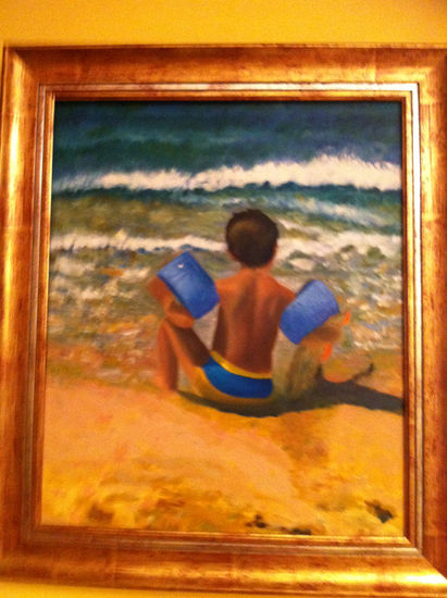 Nicolas en el mar Oil Canvas Marine Painting