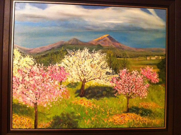 Almendros en Flor Oil Canvas Landscaping