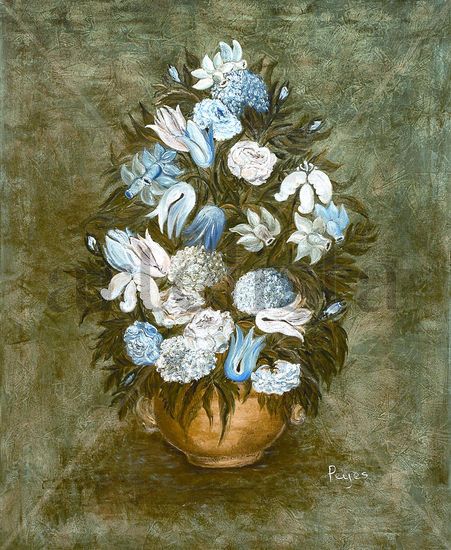 Hortensias azules Oil Canvas Floral Painting