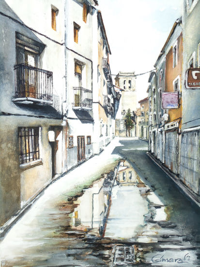 Un charco en la calle de tu abuela Watercolour Paper Landscaping