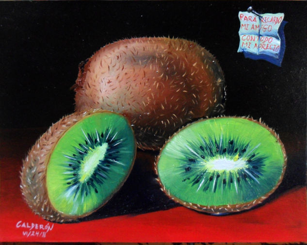 Kiwis para Ricardo Oil Card Still Life Paintings