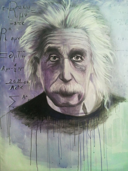 albert einstein y sus ecuaciones Acrylic Canvas Portrait